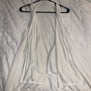 Cream sleeveless cardigan